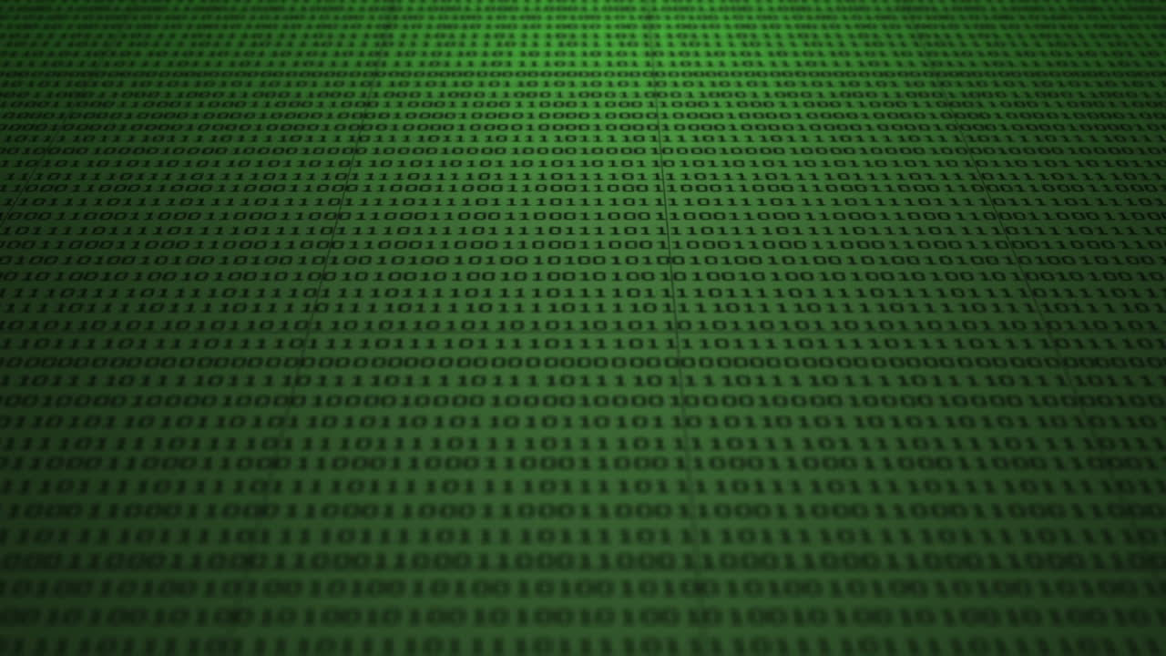 Scrolling green binary code
