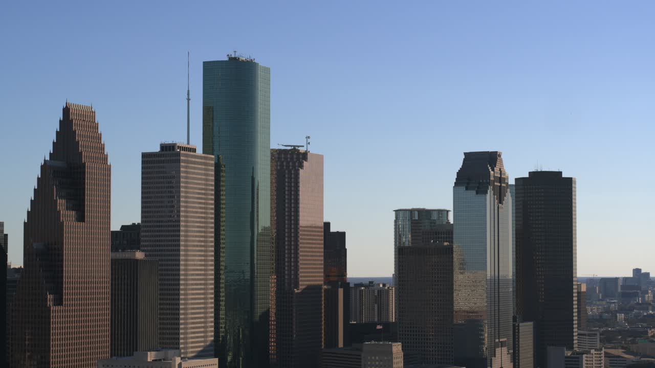 4k aérea del centro de houston, texas