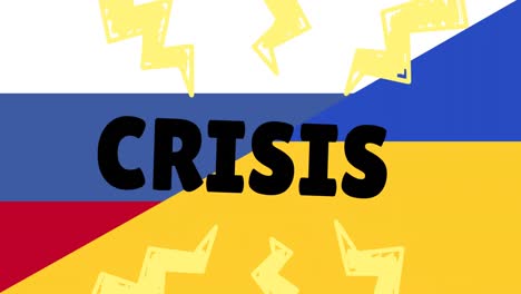 animation of crisis text on colourful background