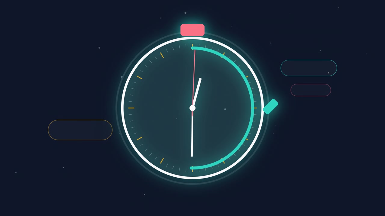 Animated Digital Stopwatch Timer Counting Down