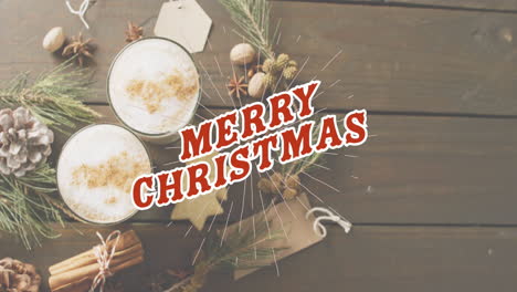 animación de felicitaciones de navidad texto sobre decoraciones