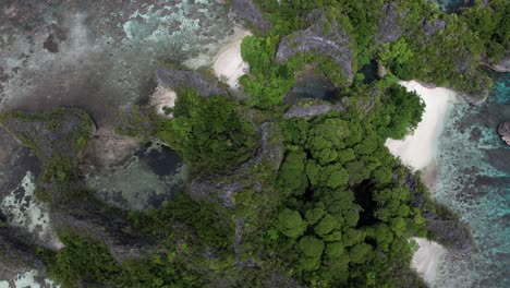 Nahansicht-über-Einer-Wunderschönen-Insel-Im-Letzten-Paradies-Raja-Ampat-Indonesien