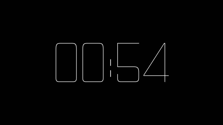 One Minute Countdown On Gyparody Thin Typography In Black And White
