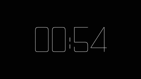 one minute countdown on gyparody thin typography in black and white