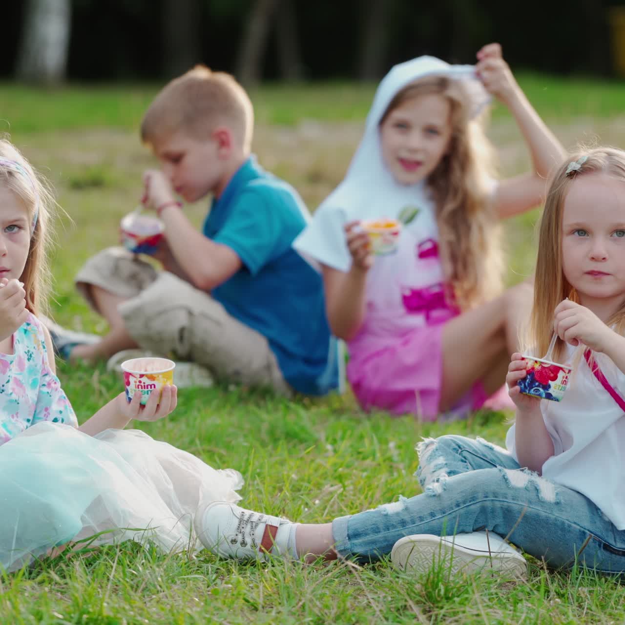 Happy smiling child in park