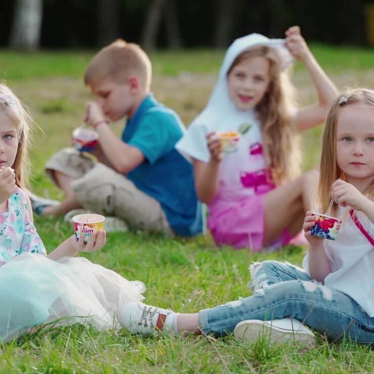Bambino felice e sorridente nel parco