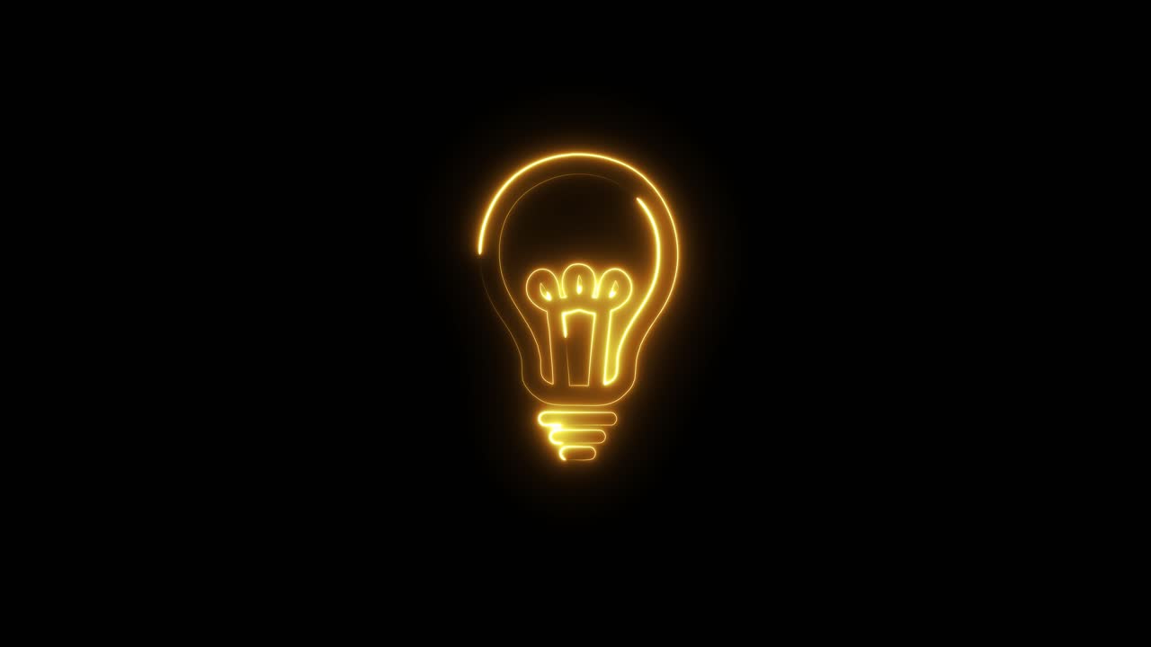 검은 배경에 빛나는 전구