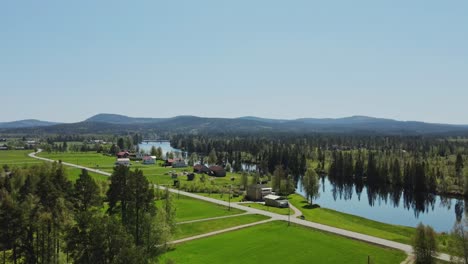 locality of äppelbo at the riverside of västerdaläven in vansbro municipality, dalarna county, sweden