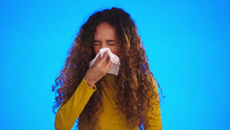 woman, sneezing and allergy