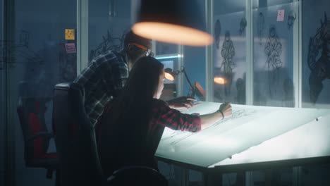 creative team working on concept art