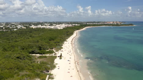 caribbean white sand beach coastline of punta esmeralda bay in mexico