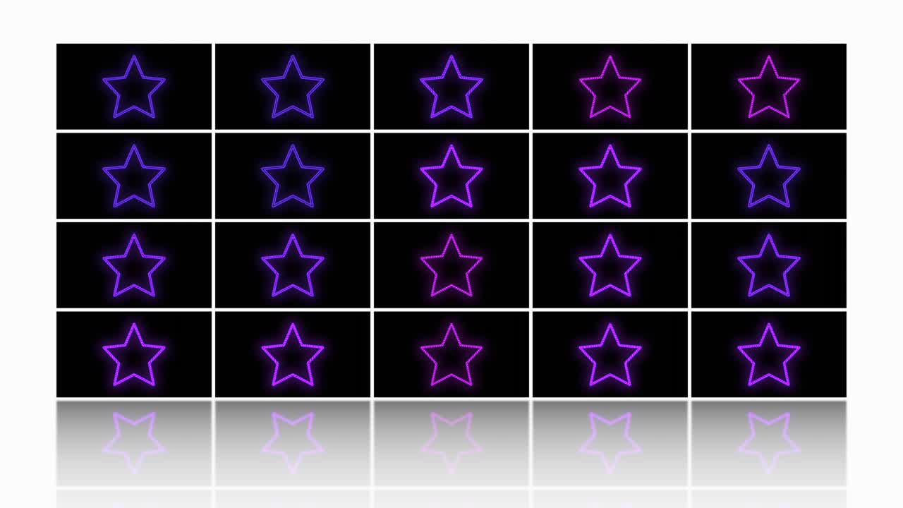 patrón de estrellas retro con púrpura neón