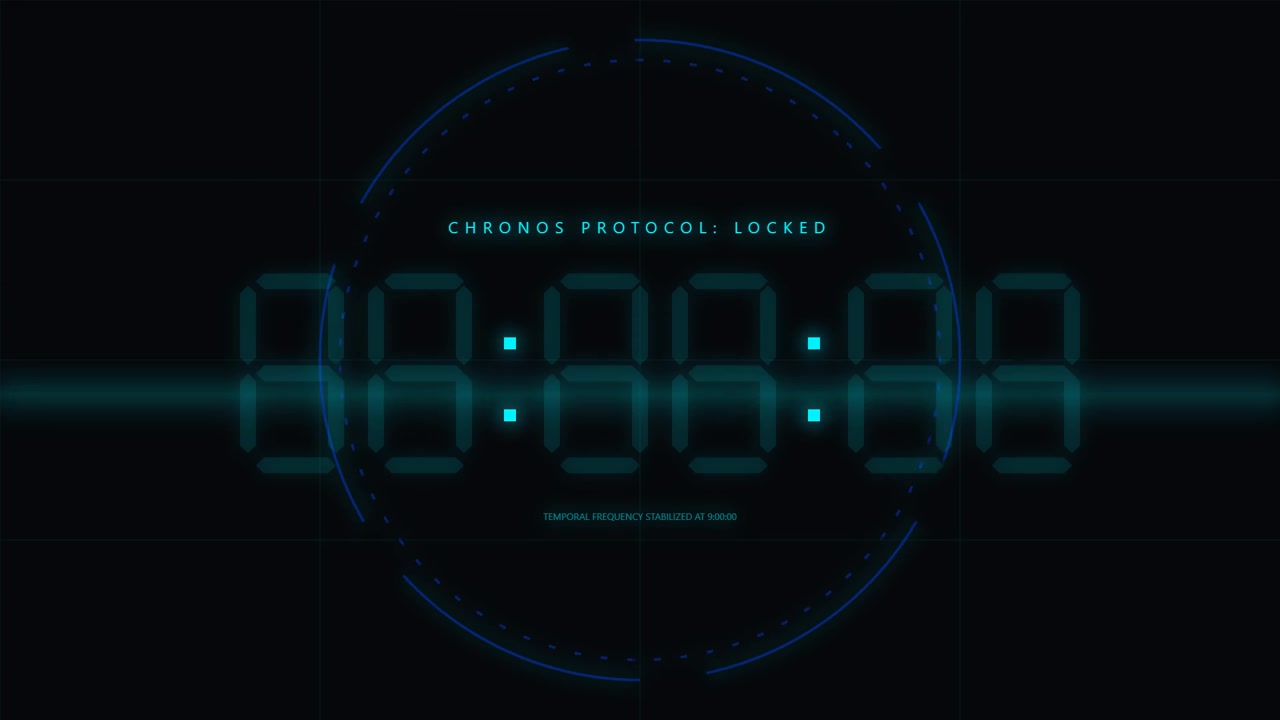 Digital Futuristic Chronos Protocol Interface Display