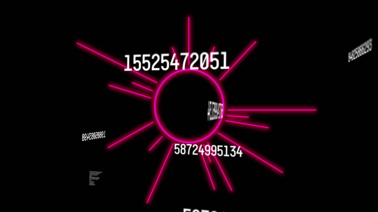 네온 조명 경로를 통해 디지털 데이터 처리의 애니메이션