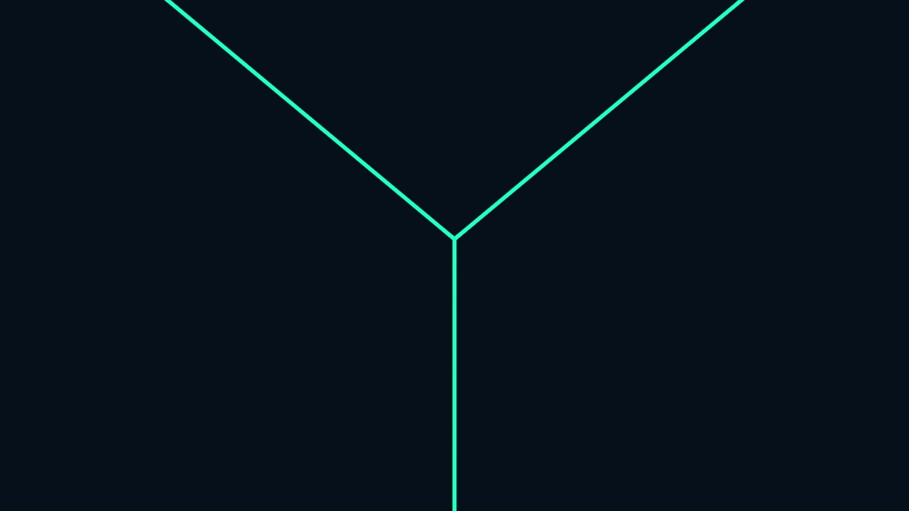 Abstract glowing line connection animation on dark background creating futuristic technology interface visuals with minimal geometric structure