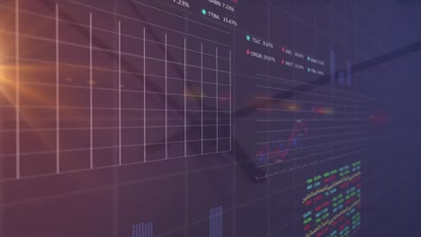 Animación-Del-Procesamiento-De-Datos-Y-Del-Mercado-De-Valores-Sobre-El-Reloj-Y-Los-Puntos-De-Luz