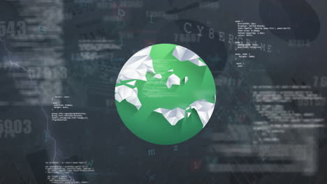 animation of data processing over globe