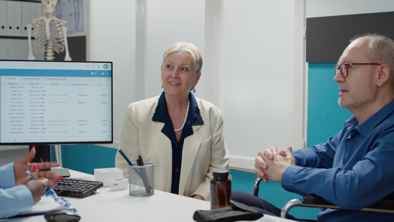 Medical consultation with doctor and senior couple