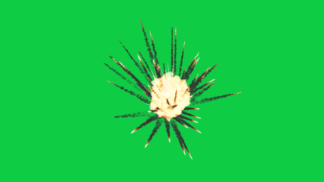 Esplosione e fuoco realistici su schermo verde. Filmato Ultra HD 4K per VFX, animazioni ed effetti visivi dinamici. Ideale per progetti ad alta energia che richiedono fuoco cinematografico e realismo esplosivo.