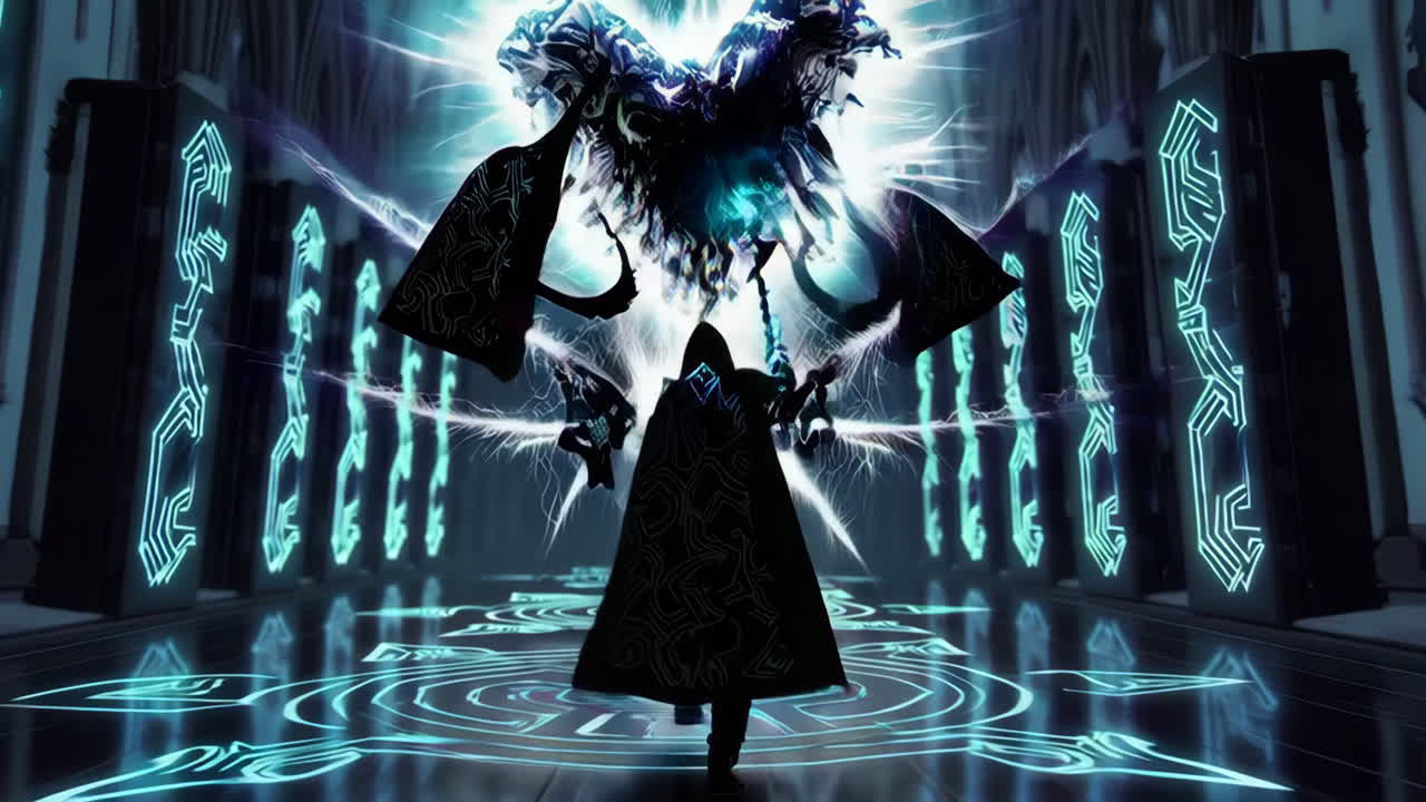 Digital Fantasy Character in Futuristic Environment