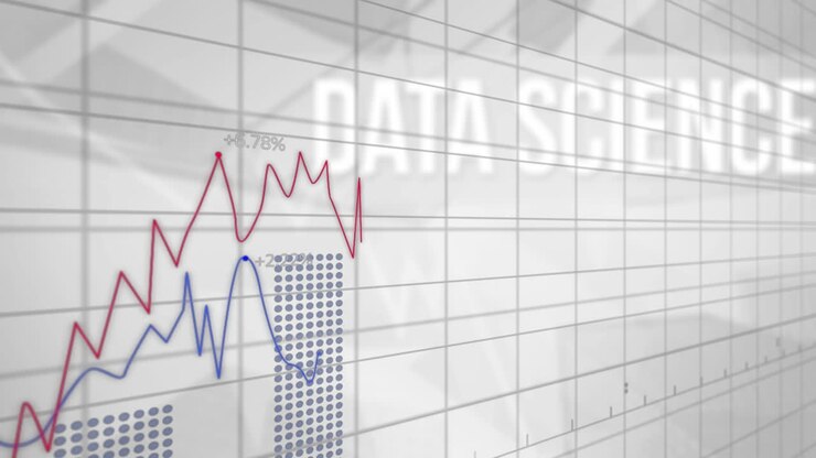 Animation of financial data processing on white background