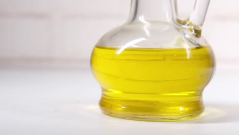 glass bottle of olive oil