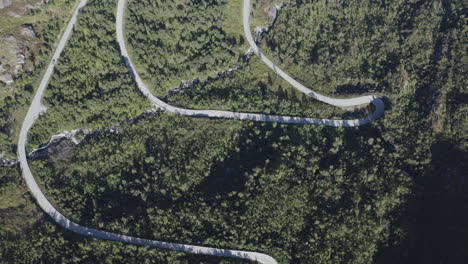 serpentine mountain road in norway