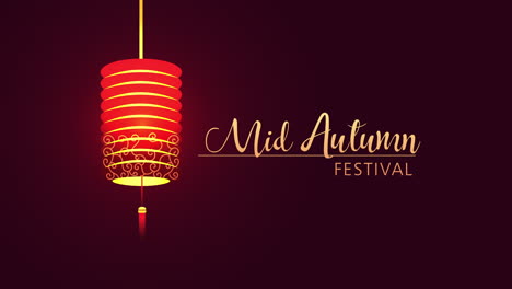 mid autumn festival lettering with lantern