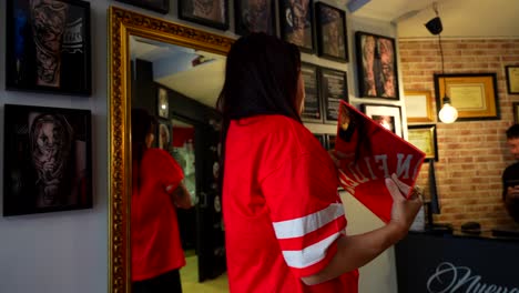 inside a tattoo parlor