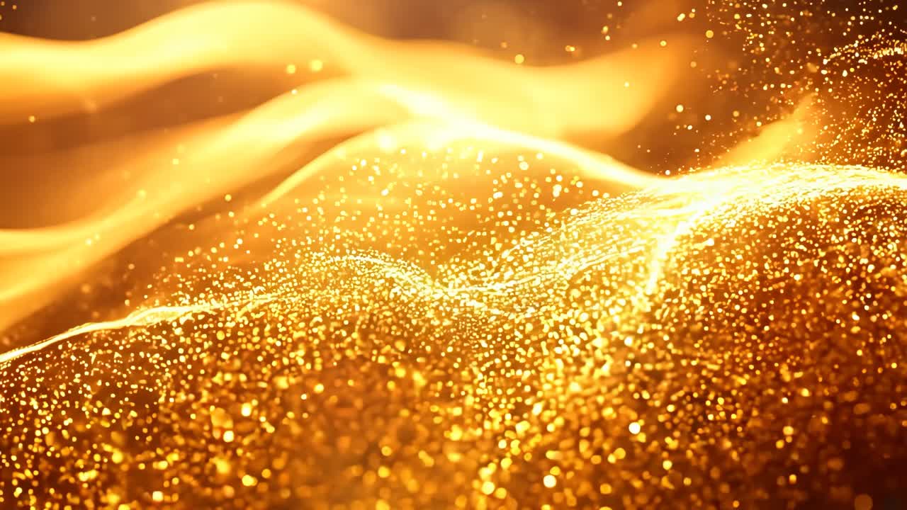 A bright yellow background with a lot of sparkles. The sparkles are scattered all over the background, giving it a dreamy and ethereal feel