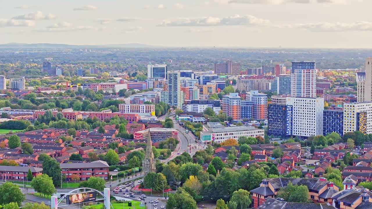 vista aérea de la ciudad de manchester