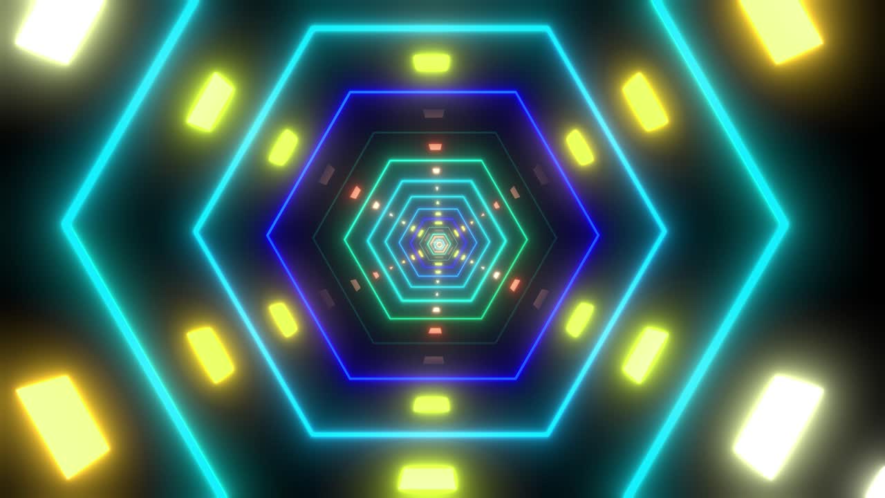 Riassunto Tunnel esagonale al neon