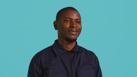 headshot portrait of security guard at work smiling