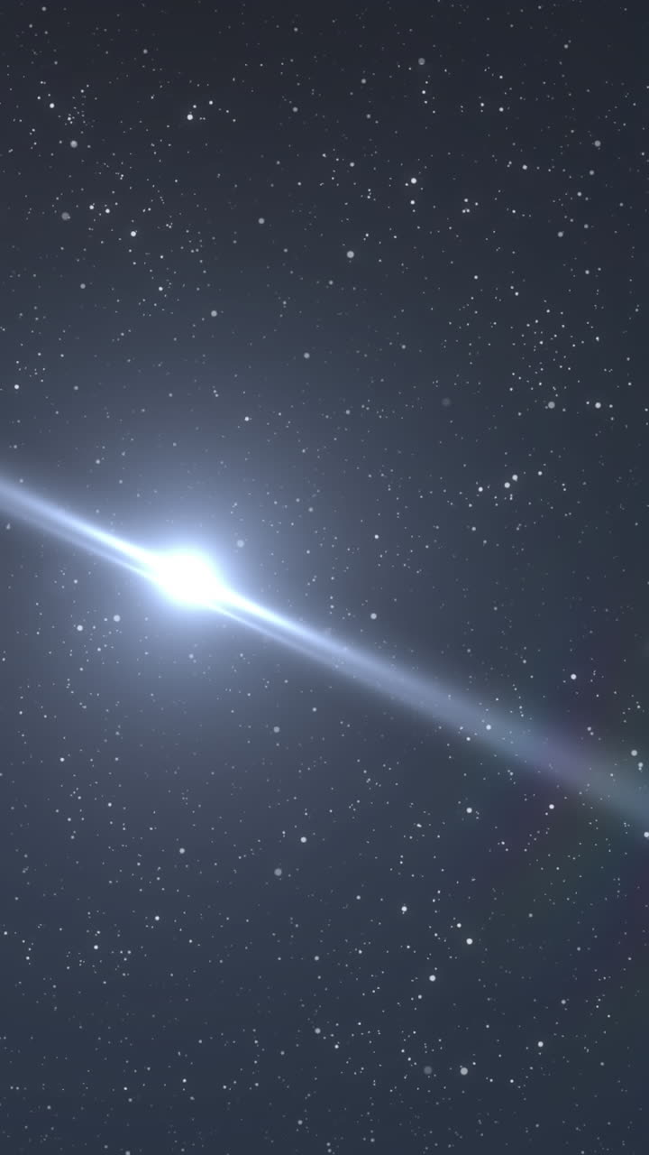 animación de luz blanca brillante sobre las estrellas en el cielo nocturno