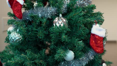 A-close-up-shot-a-a-decorated-Christmas-tree