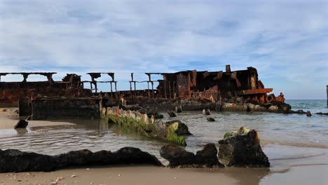 old shipwreck on a beach