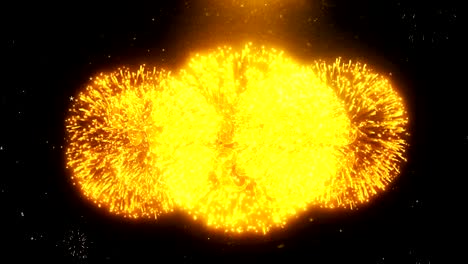 Ramadan Kareem Text Wish On Firework Display Explosion Particles.