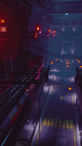 cyberpunk city alley at night