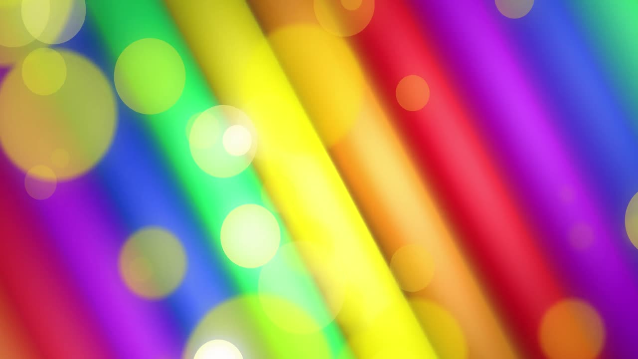 animación de puntos sobre rayas y colores del arco iris que se mueven en un bucle sin costuras