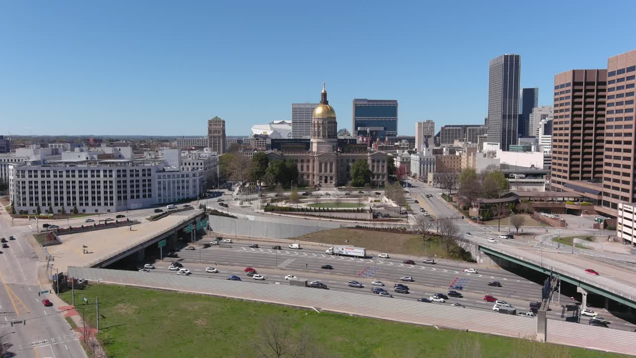 조지아주 애틀랜타 시내의 4k 항공