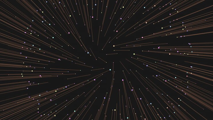 Radiant energy dynamic pattern of swirling lines and dots