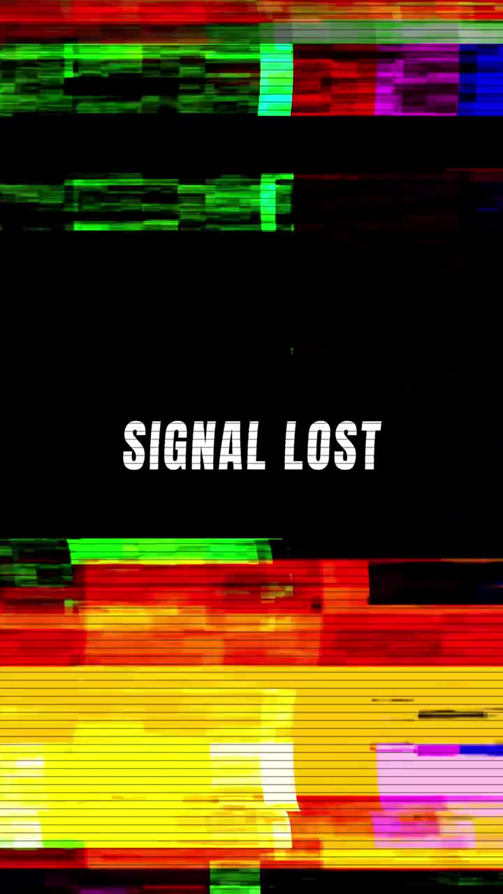 Digital Glitch Effect with Signal Lost Text Overlay