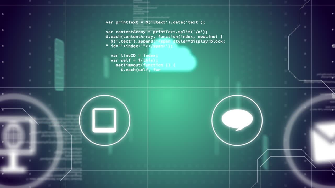 Animation of digital icons and data processing