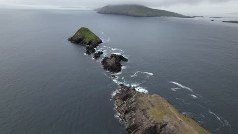 rocky shore line dunmore head dingle peninsula ireland drone aerial view