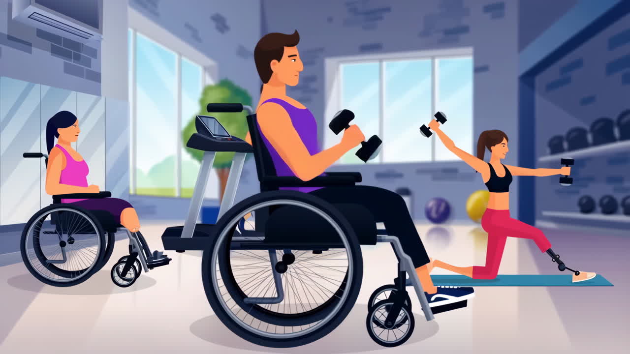 Inclusive fitness and adaptive sports in a gym
