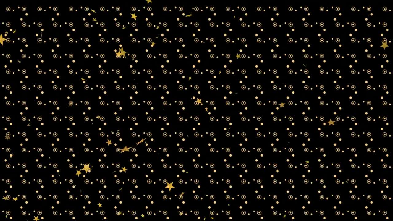Animazione di stelle e forme su sfondo nero