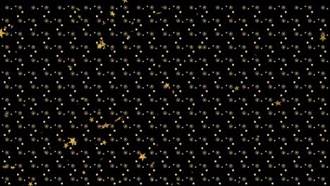 animation of stars and shapes on black background