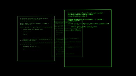 blink popup green coding running up on a computer screen like a virus.