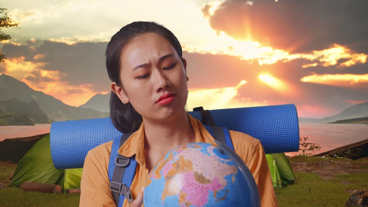 Woman Lost in Thought While Traveling