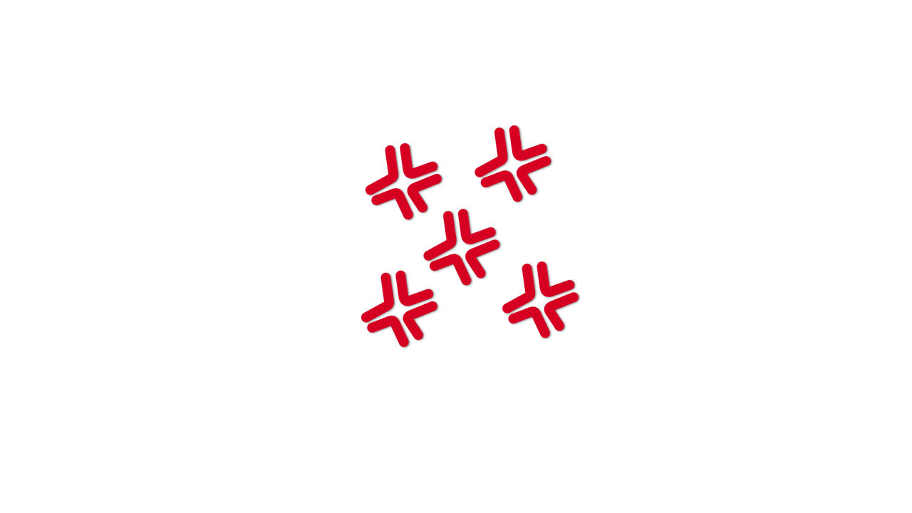 Animated Red Anger Symbols Appearing on White Background
